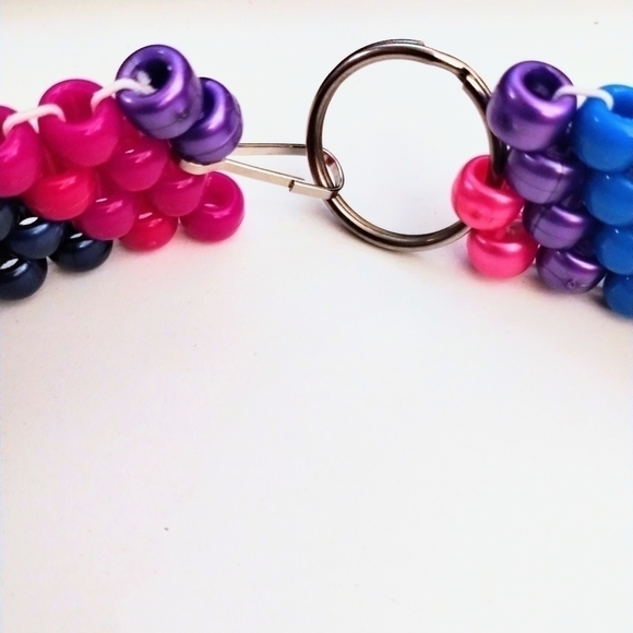 HANDMADE Iridescent Kandi Choker with Dreamcatcher and Butterfly Charms - Picture 8 of 13